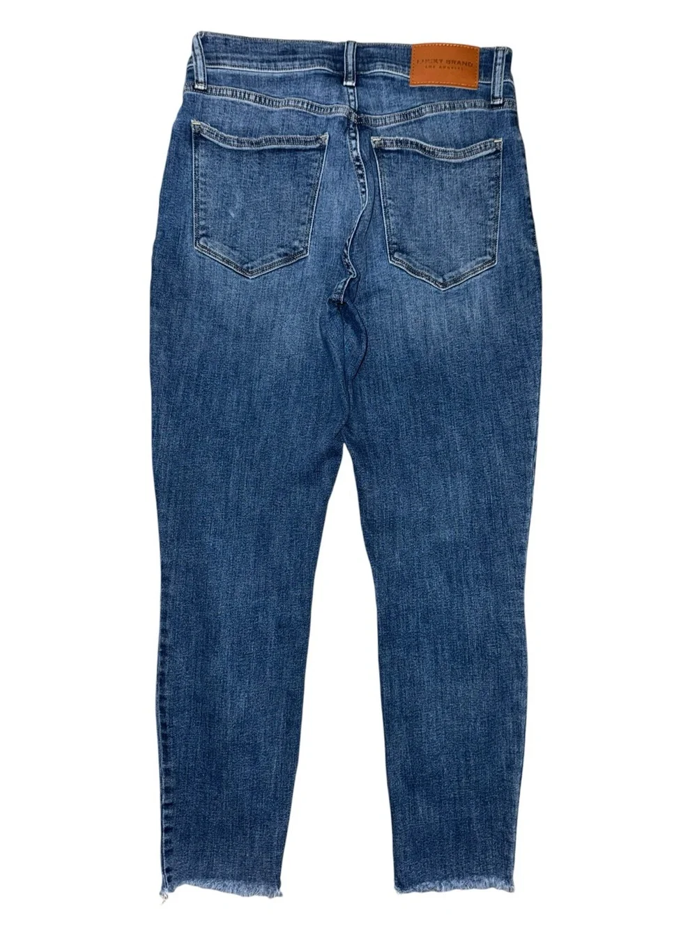 Lucky Brand Women’s Button Fly Ankle Jeans Size 6/28 Blue High Rise Raw Hem - Picture 3 of 8